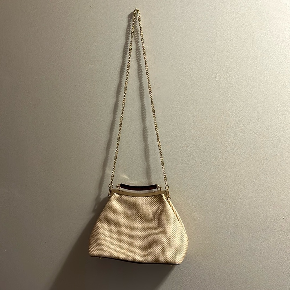 Valentina woven/leather chain strap bag